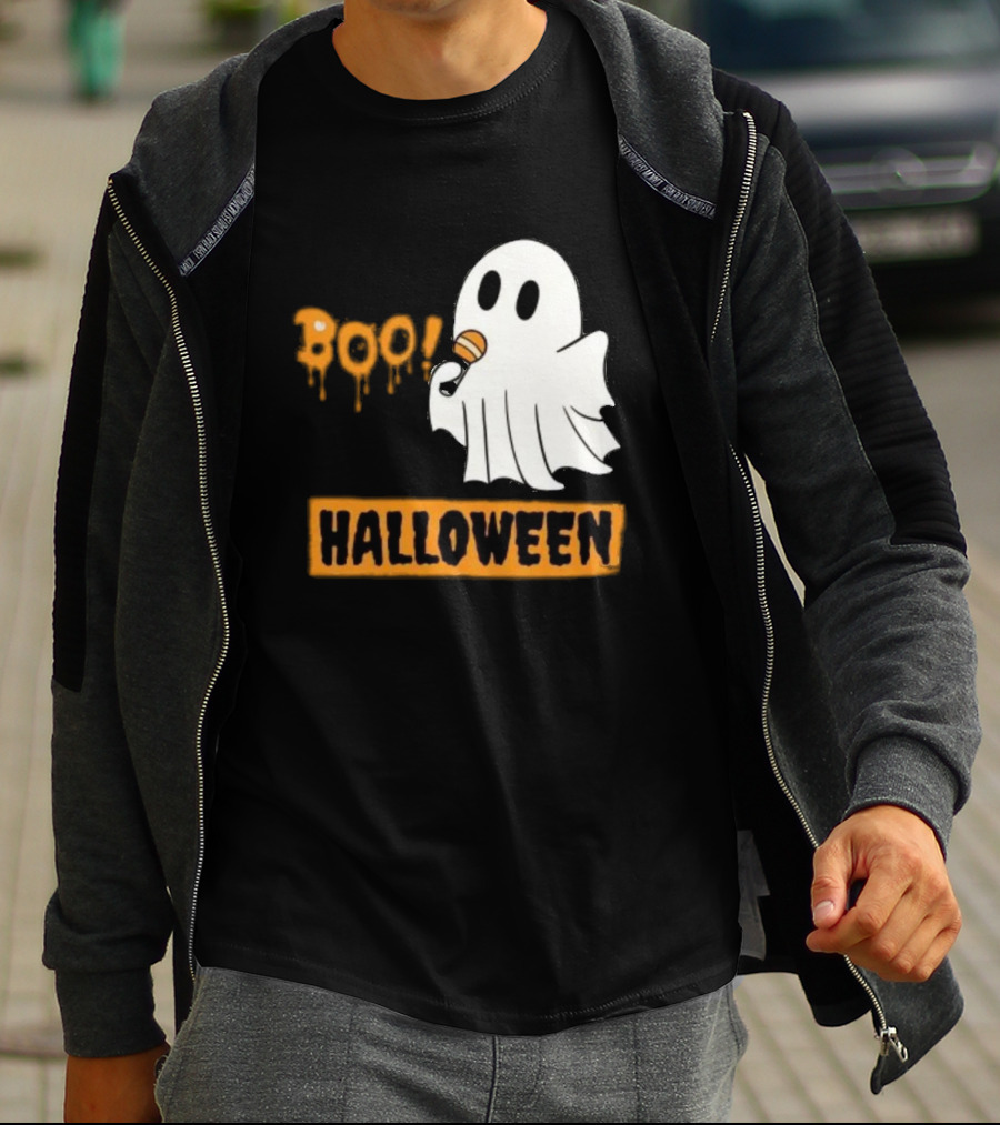 Happy Halloween Boo Cute Singing Ghost Halloween T-Shirt