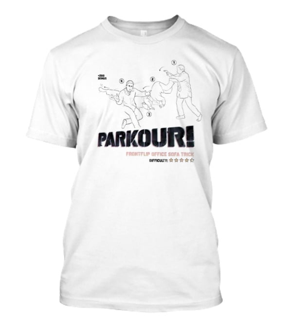 Parkour Frontflip Office Sofa Trick Bonus Difficult Five Star T-Shirt