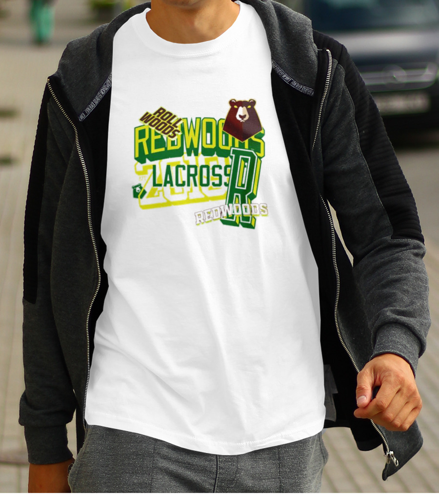 Roll Woods Redwoods Lacrosse Bear T-Shirt