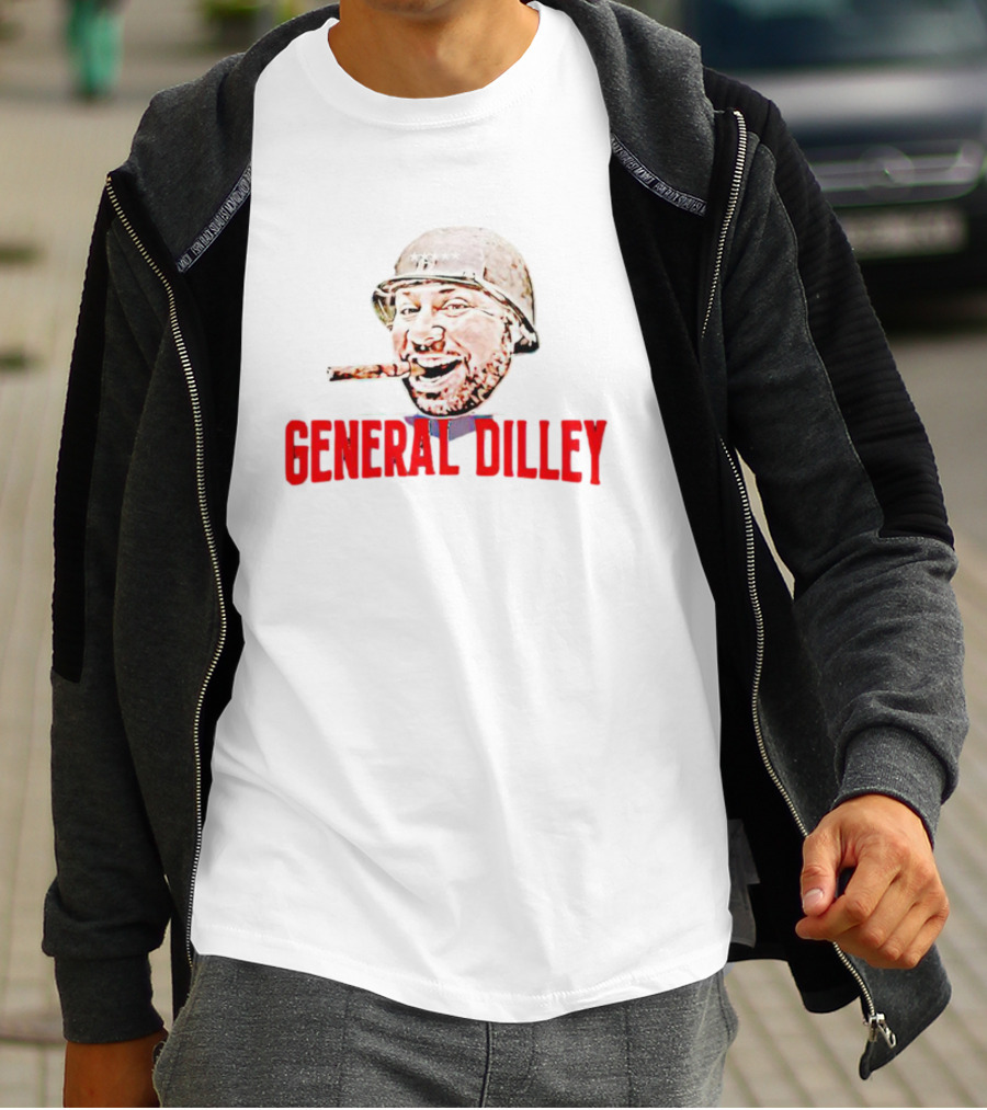 General Dilley The Dilley Show Iconic Helmeted Figure With Cigar T-Shirt