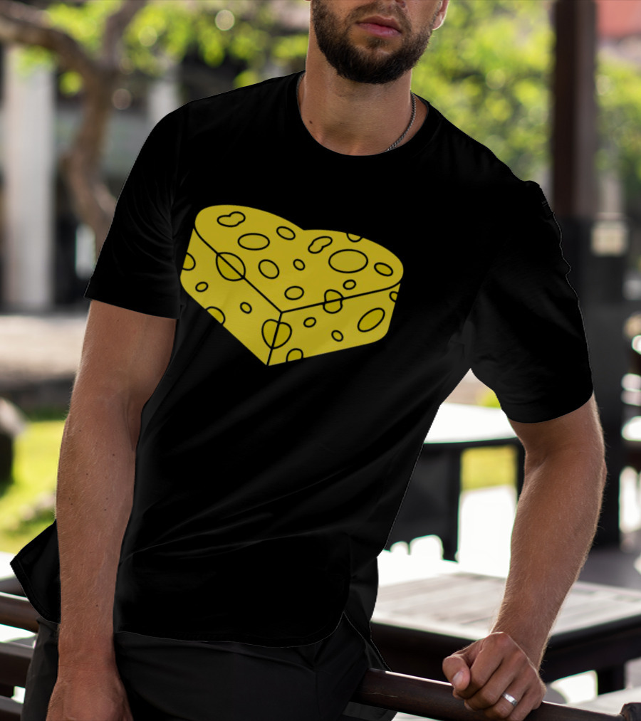 Cheesehead Love Heart-Shaped Cheese Block T-Shirt