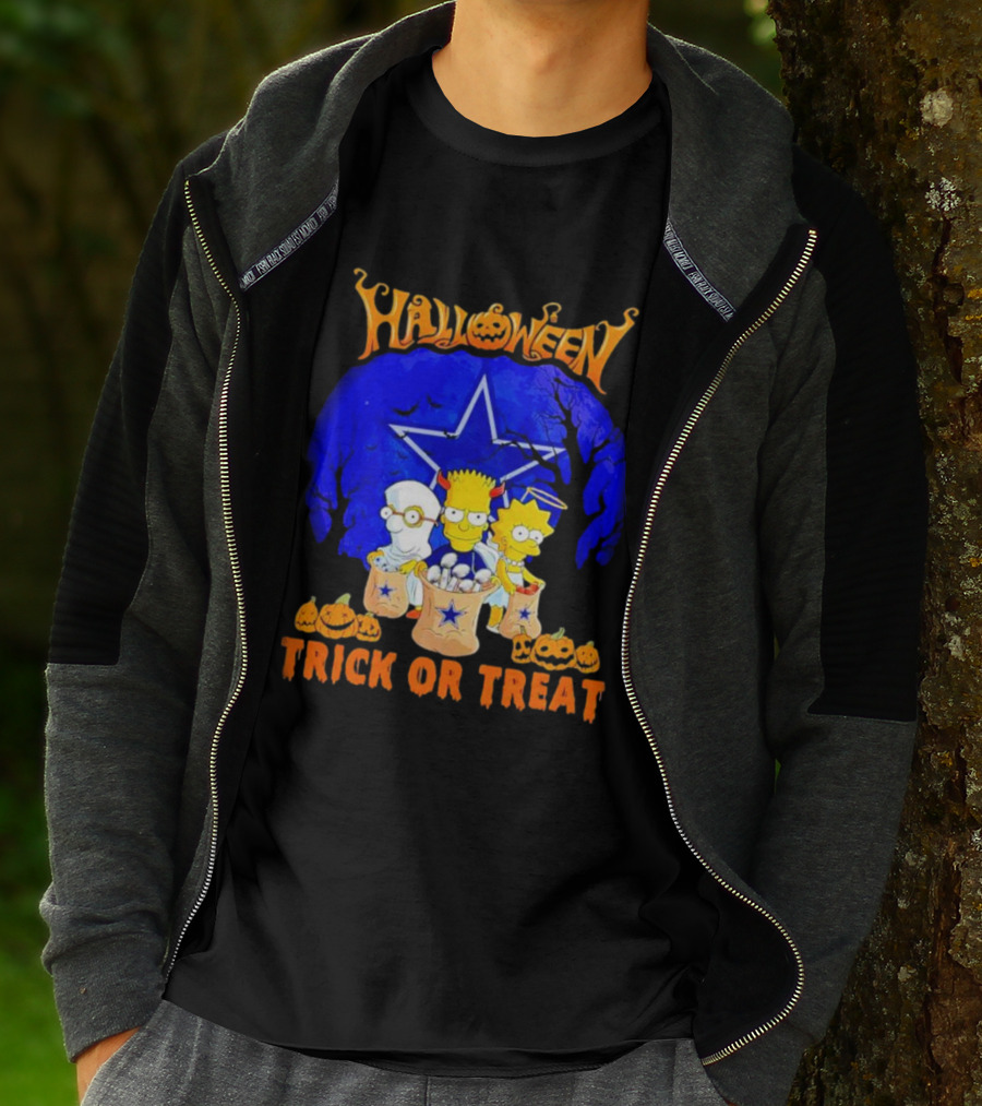 Halloween Dallas Cowboys Simpsons Trick Or Treat T-Shirt