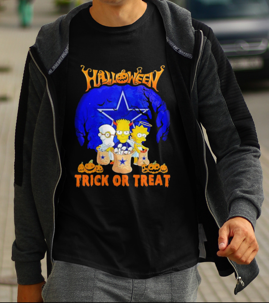 Halloween Dallas Cowboys Simpsons Trick Or Treat T-Shirt
