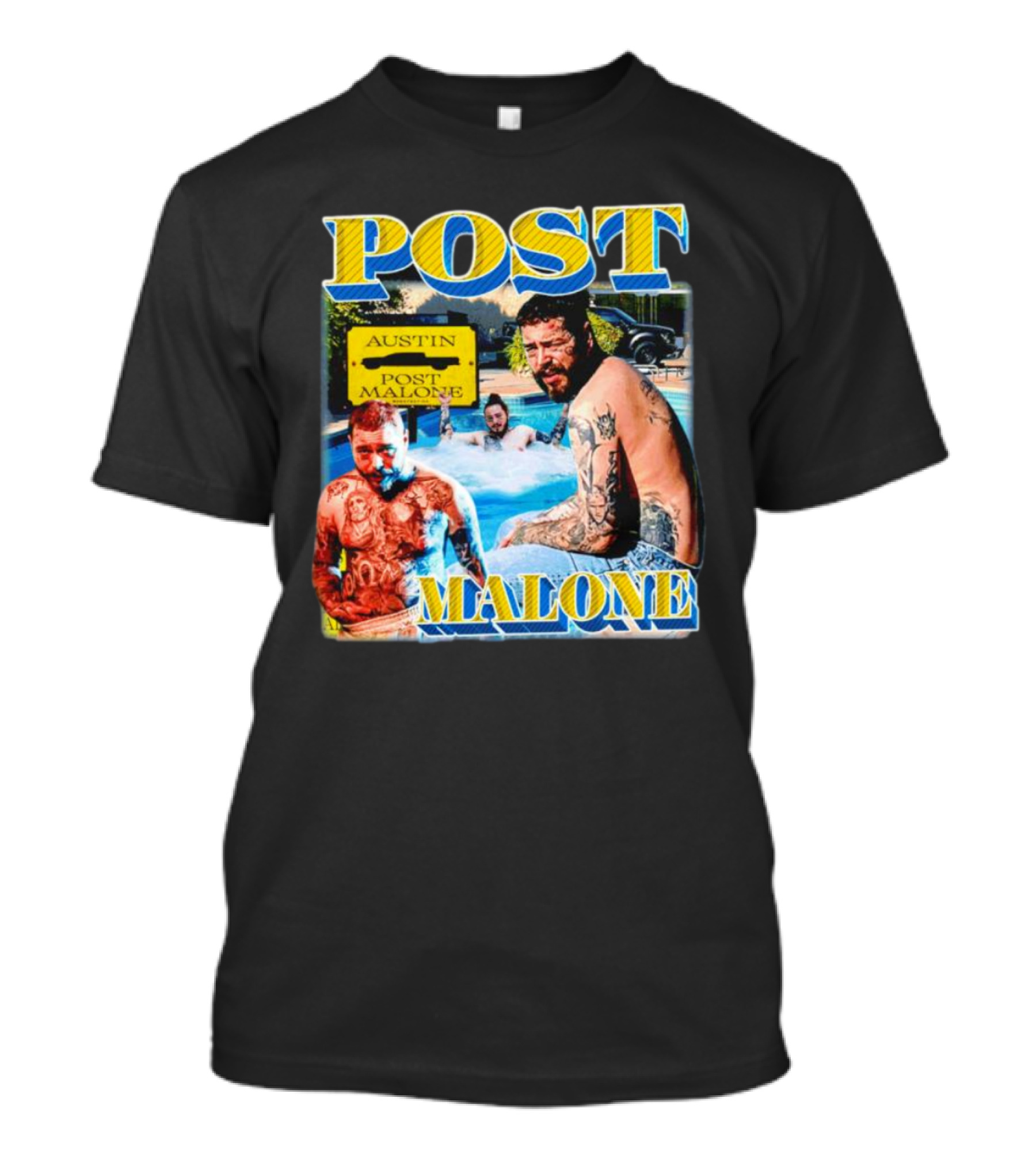 POST MALONE AUSTIN VINTAGE POOL TATTOO T-Shirt