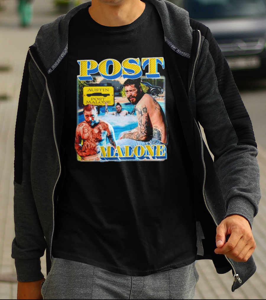POST MALONE AUSTIN VINTAGE POOL TATTOO T-Shirt