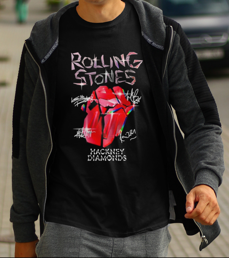 Rolling Stones Hackney Diamonds Signatures Red Tongue T-Shirt