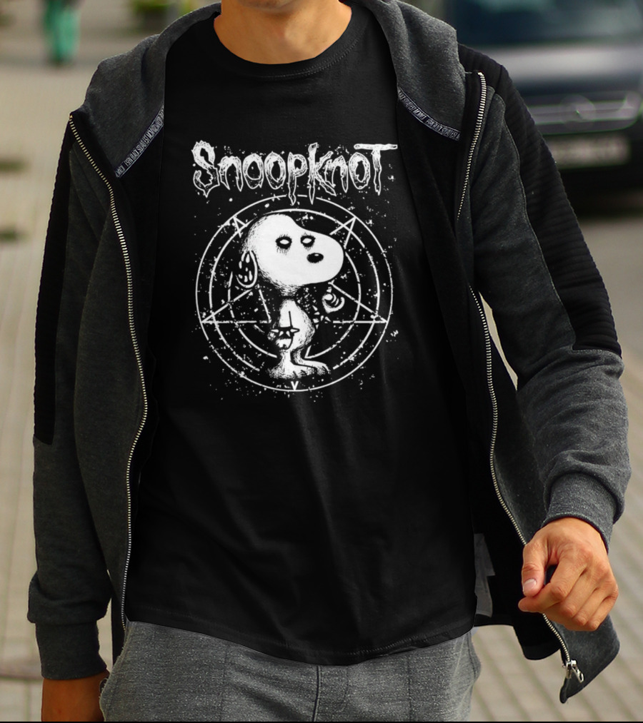 Snoopknot Snoopy Pentagram Halloween T-Shirt