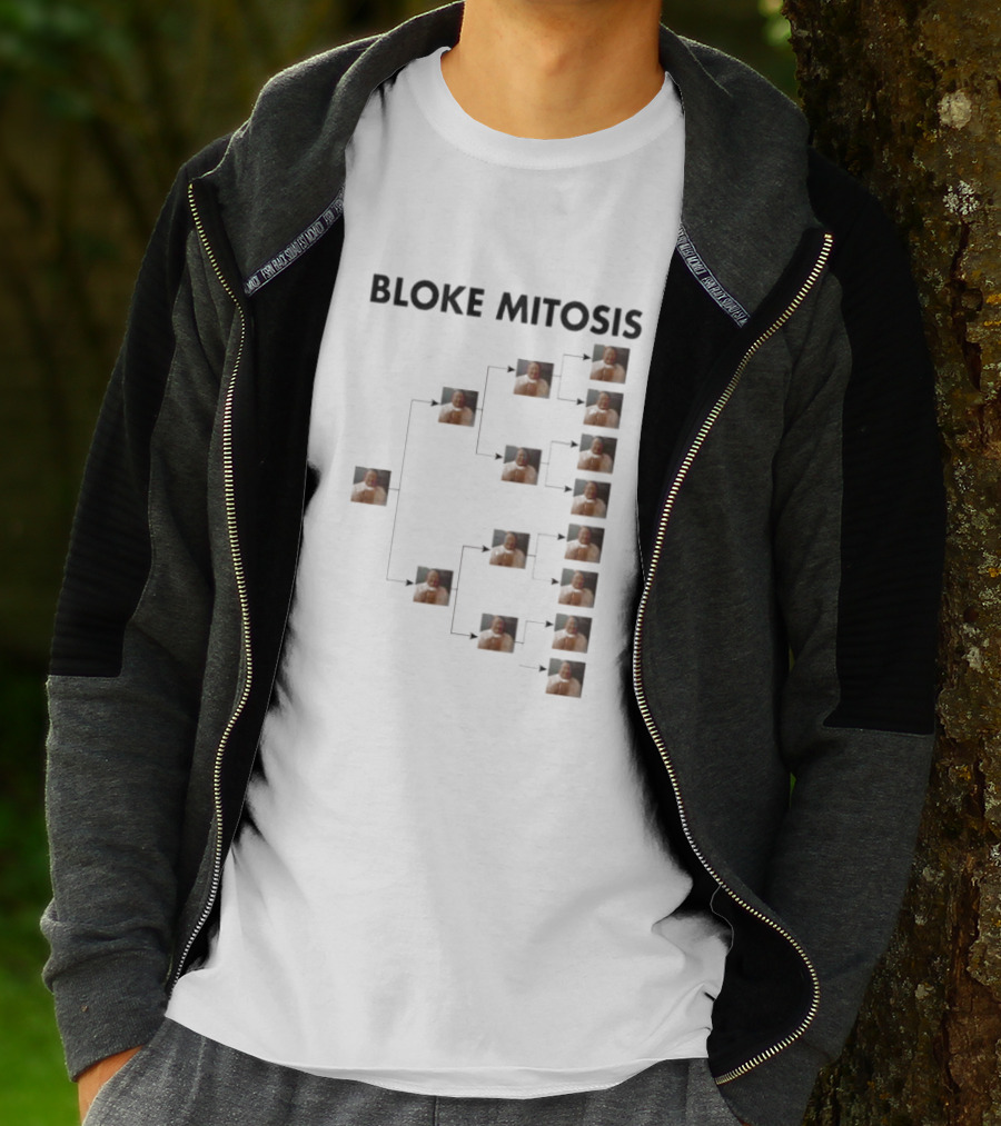 Bloke Mitosis Multiplication Chart Of Cloned Man T-Shirt