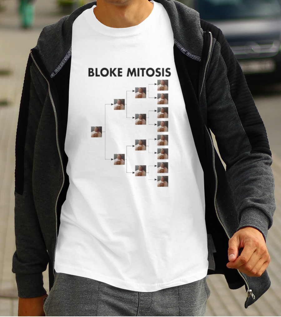 Bloke Mitosis Multiplication Chart Of Cloned Man T-Shirt