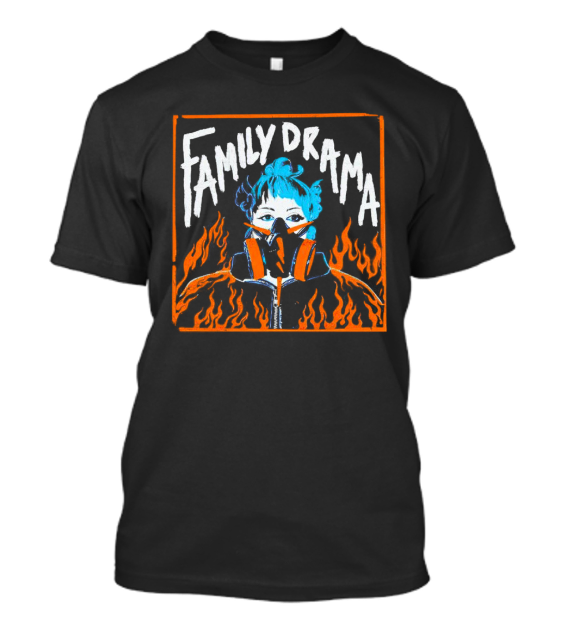 FAMILY DRAMA Flames Masked Girl T-Shirt