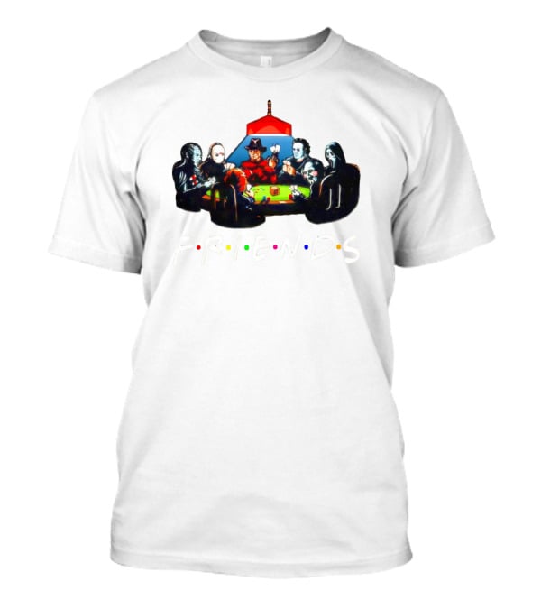 Horror Characters Poker Night Friends Halloween T-Shirt