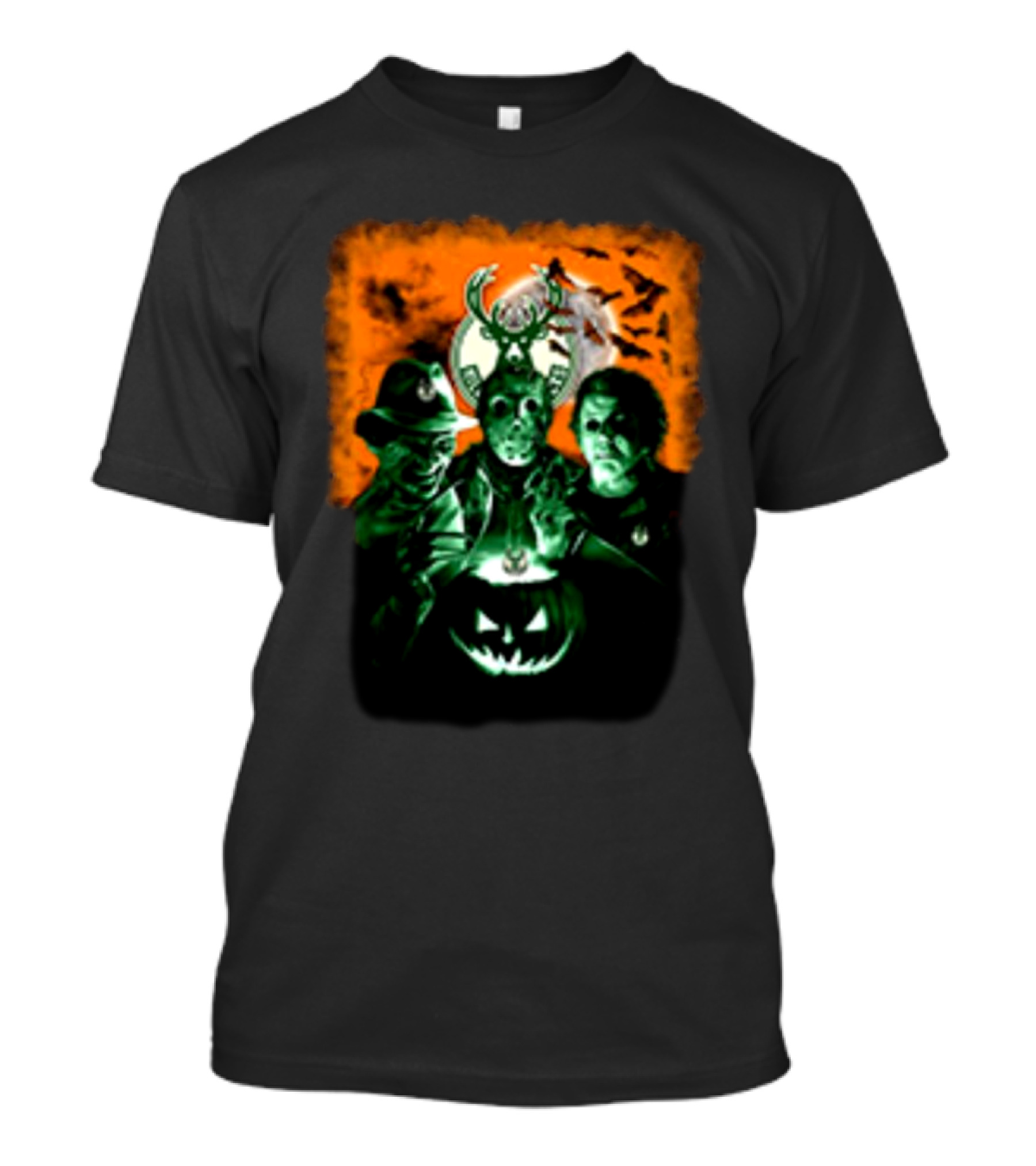 Horror Movies Freddy Krueger Jason Voorhees Michael Myers Milwaukee Bucks Halloween T-Shirt