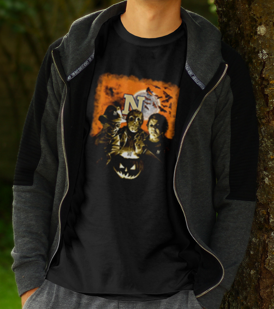 Navy Midshipmen Halloween Freddy Krueger Jason Voorhees Michael Myers Horror Movies T-Shirt