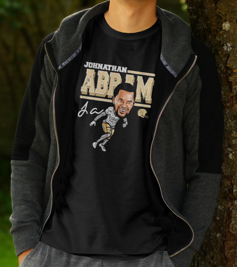 Johnathan Abram Caricature Ja Signature With Football Helmet 24 T-Shirt