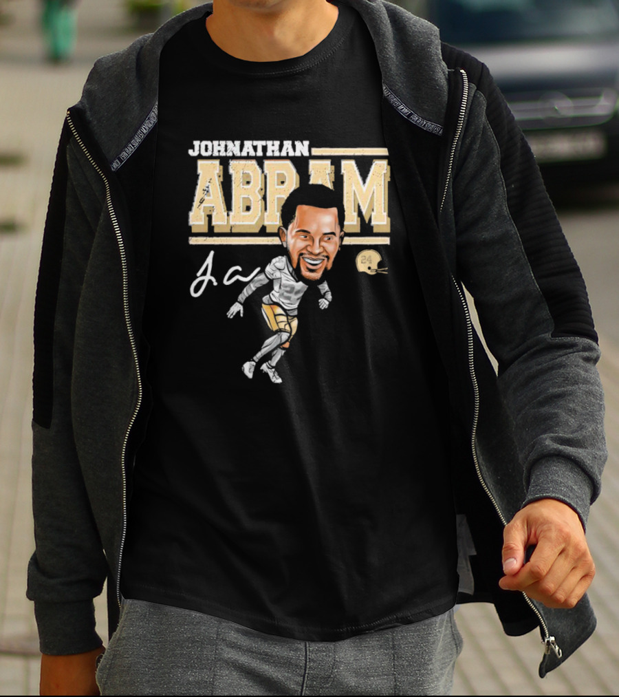 Johnathan Abram Caricature Ja Signature With Football Helmet 24 T-Shirt