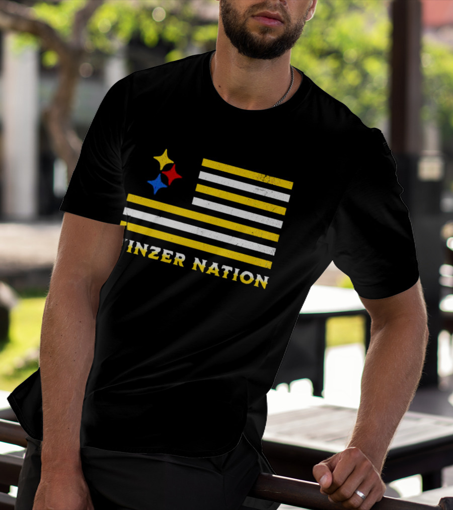 Yinzer Nation Steelers Flag T-Shirt