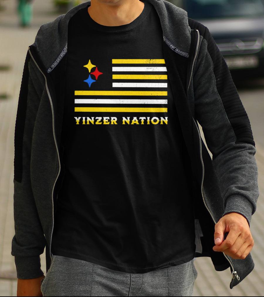 Yinzer Nation Steelers Flag T-Shirt