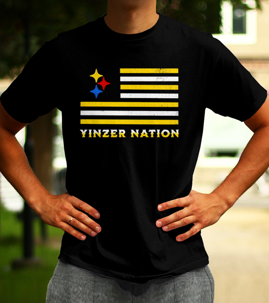 Yinzer Nation Steelers Flag T-Shirt