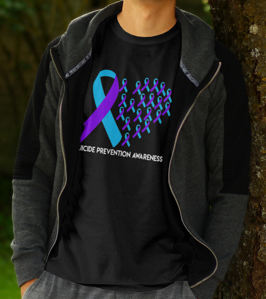 Suicide Prevention Awareness Ribbon Heart T-Shirt