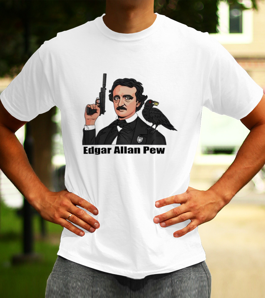 Edgar Allan Pew Raven Gun T-Shirt