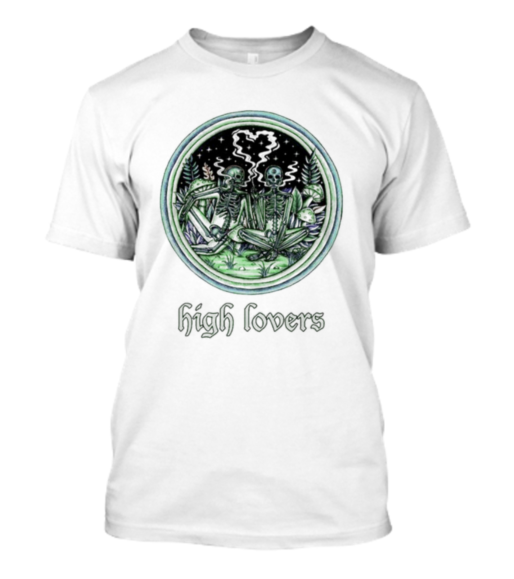 High Lovers Skeleton Forest Night Sky T-Shirt