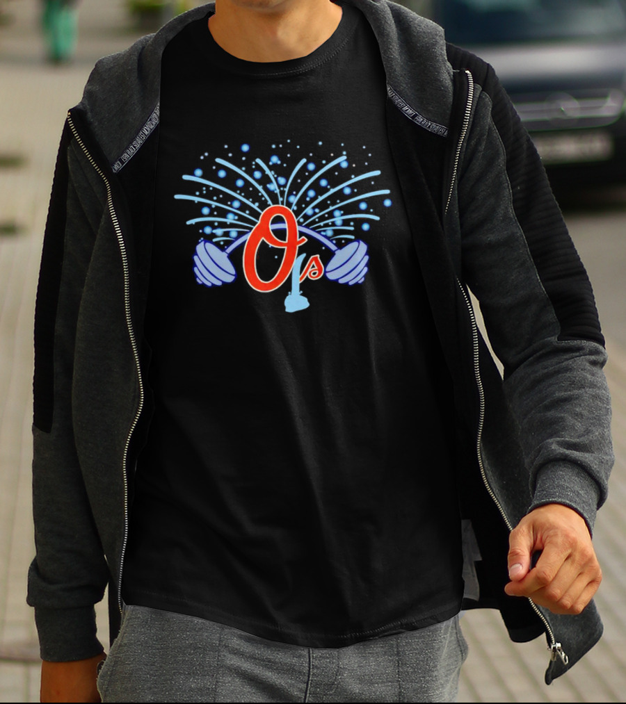 Orioles Barbell O's Fireworks T-Shirt
