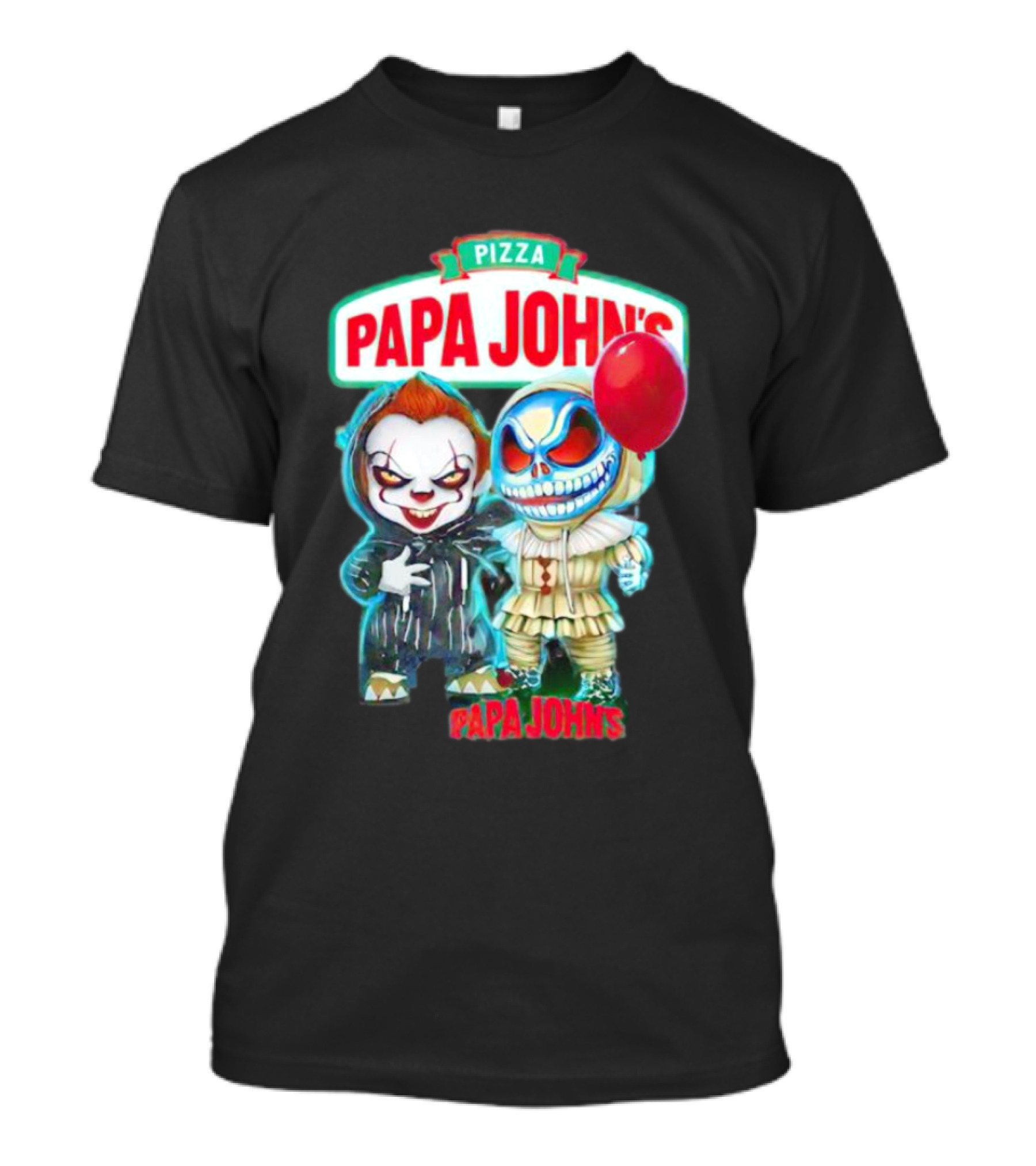 Papa John’s Pennywise Jack Skellington Halloween Pizza Balloon T-Shirt