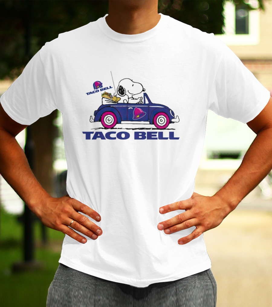 Snoopy And Woodstock Driving Taco Bell Car T-Shirt