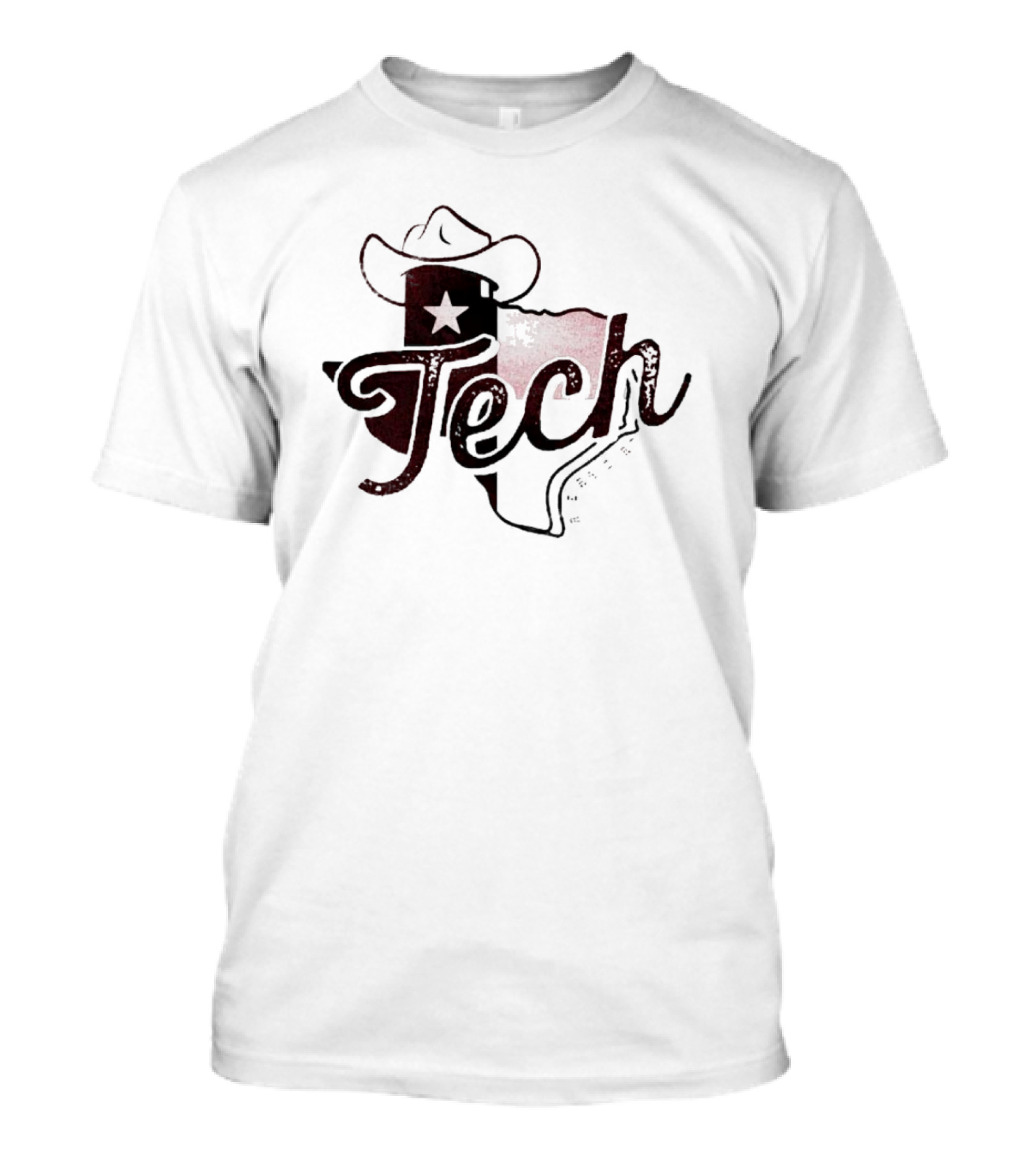 Texas Tech Stetson State Map With Star And Hat T-Shirt