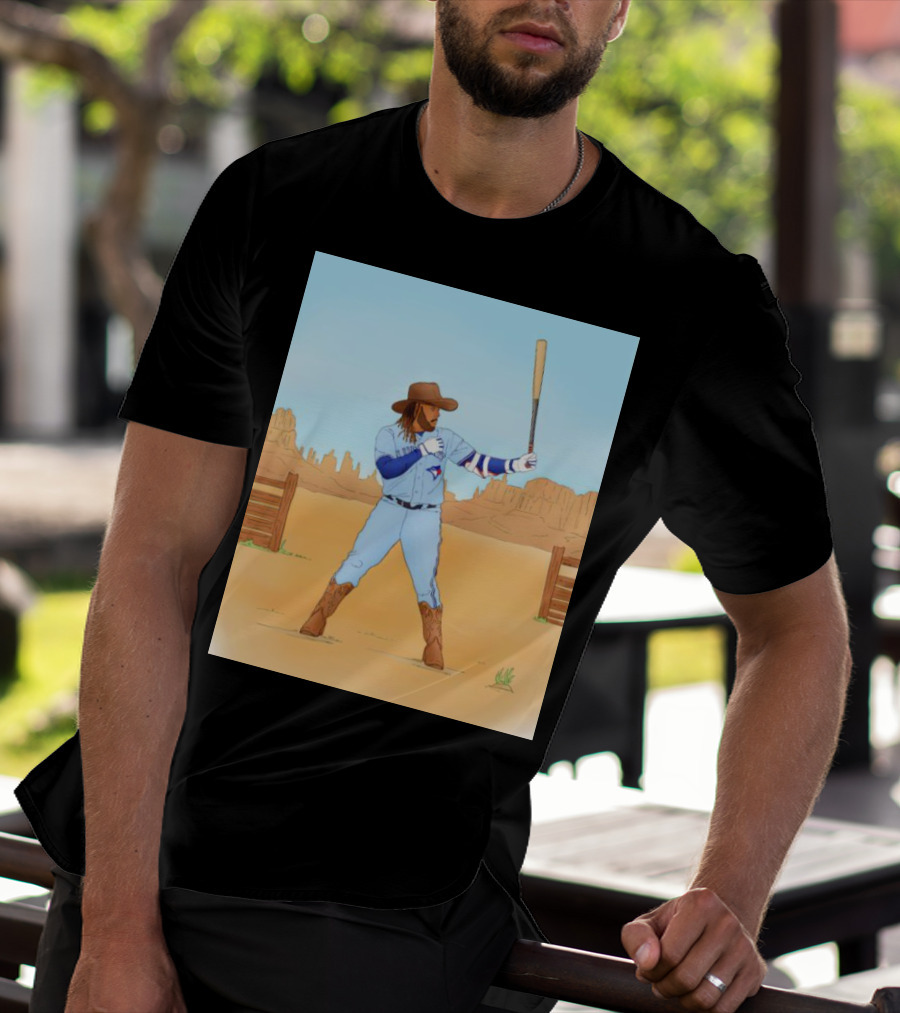 Blue Jays Vladimir Guerrero Jr. Cowboy Desert Baseball Scene T-Shirt
