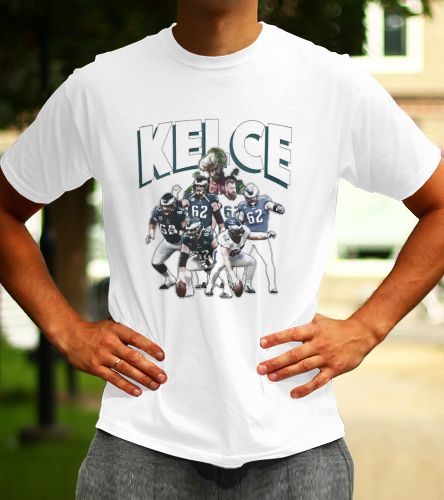 Kelce 62 Philadelphia Eagles Collage T-Shirt