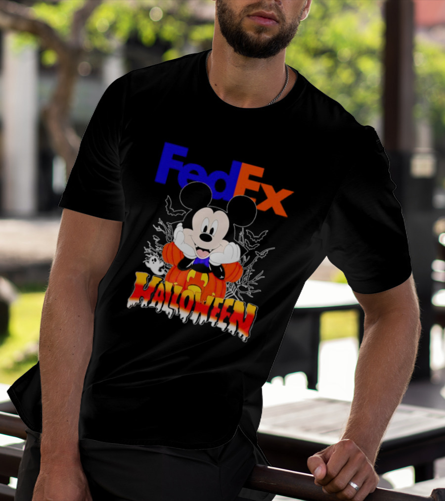FedEx Mickey Mouse Halloween Pumpkin T-Shirt