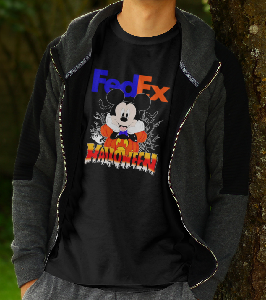 FedEx Mickey Mouse Halloween Pumpkin T-Shirt