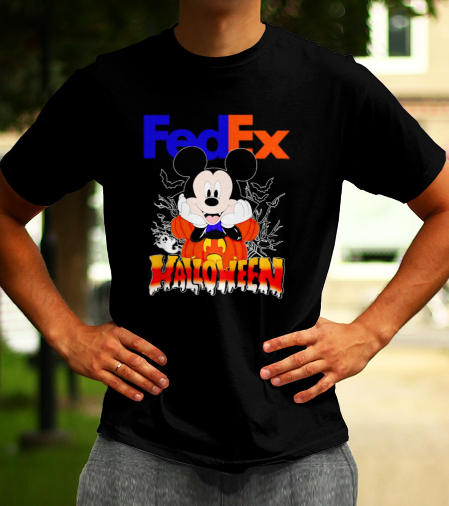 FedEx Mickey Mouse Halloween Pumpkin T-Shirt