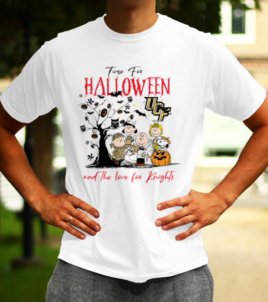 Time For Halloween Peanuts Characters With UCF Knights Spirit T-Shirt