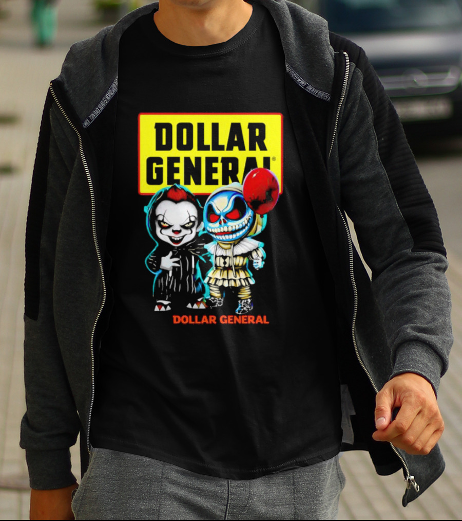 Dollar General Halloween Pennywise And Jack Skellington Crossover T-Shirt