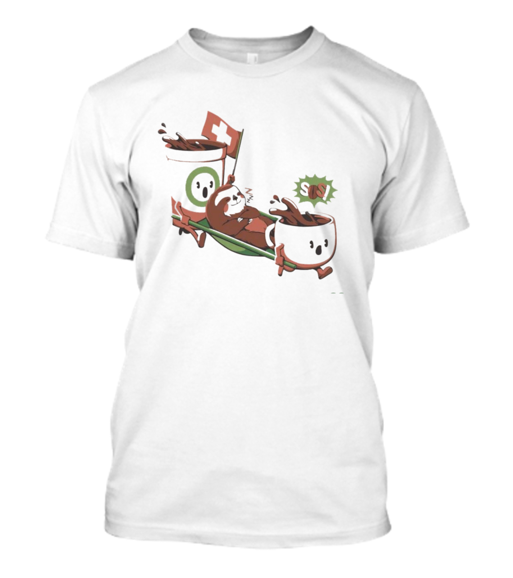 Sloth Coffee SOS Rescue With First Aid Cup Team T-Shirt