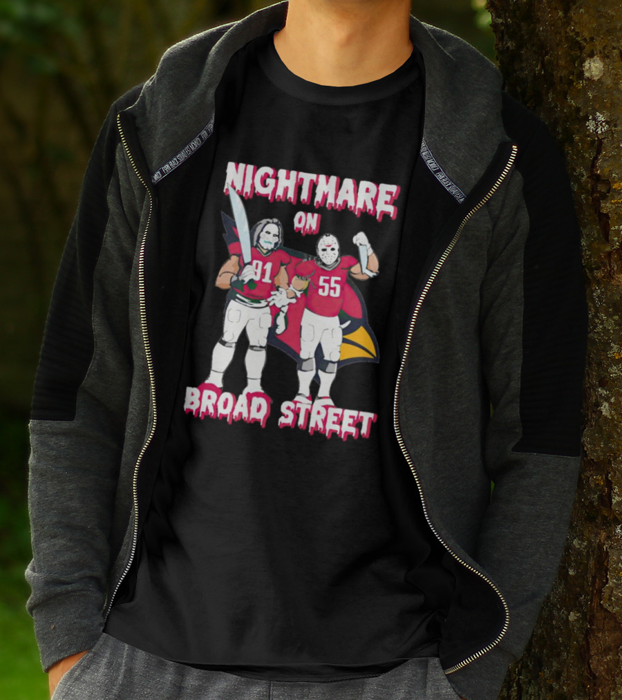Nightmare On Broad Street Arizona Cardinals Halloween Billy Jason Voorhees T-Shirt