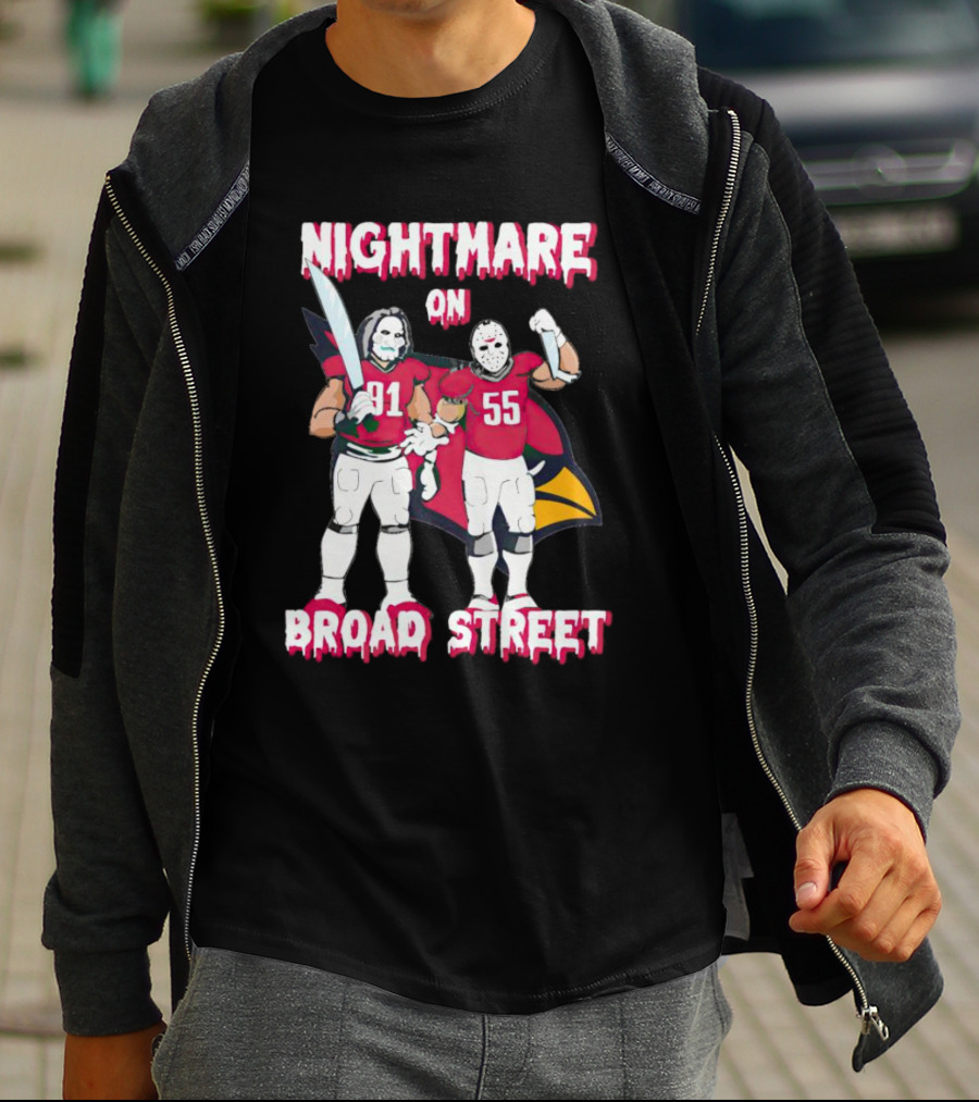 Nightmare On Broad Street Arizona Cardinals Halloween Billy Jason Voorhees T-Shirt