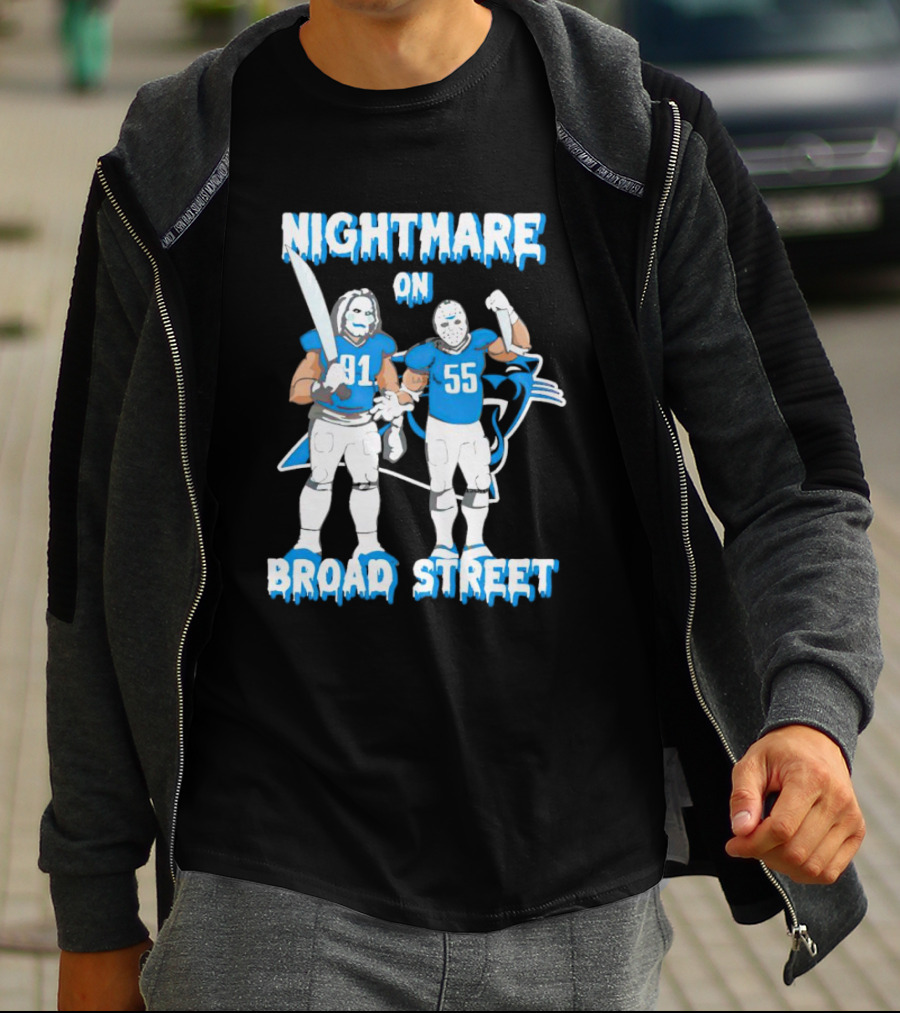Nightmare On Broad Street 91 55 Carolina Panthers Halloween T-Shirt