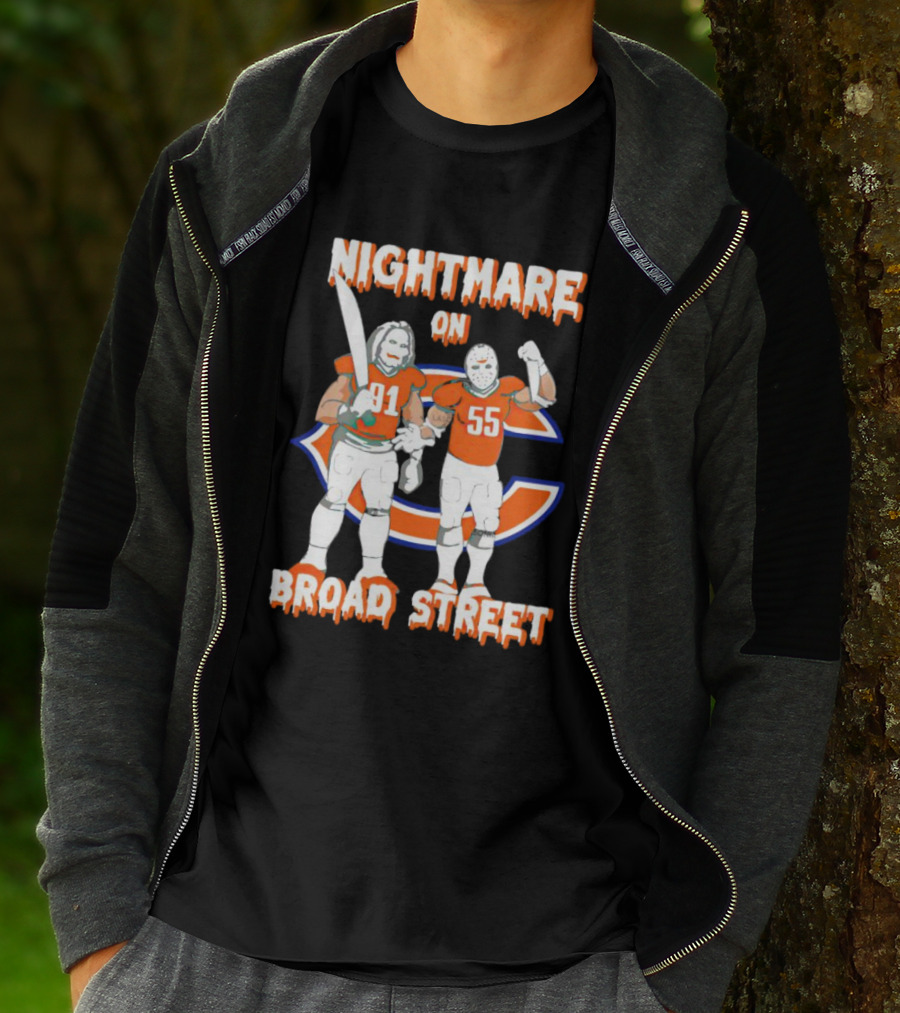 Nightmare On Broad Street Chicago Bears Halloween Jason Voorhees Billy T-Shirt