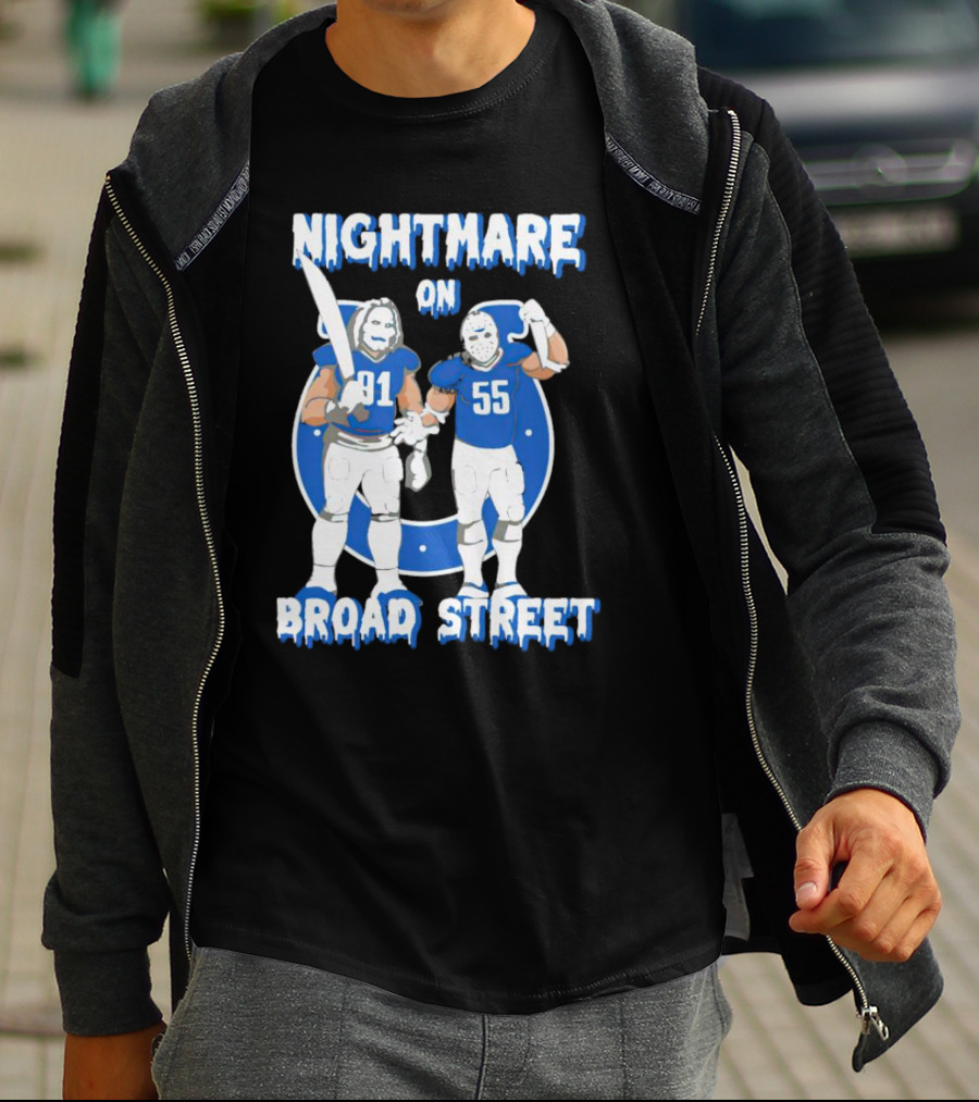 Nightmare On Broad Street Indianapolis Colts 91 55 Jason Voorhees Halloween T-Shirt
