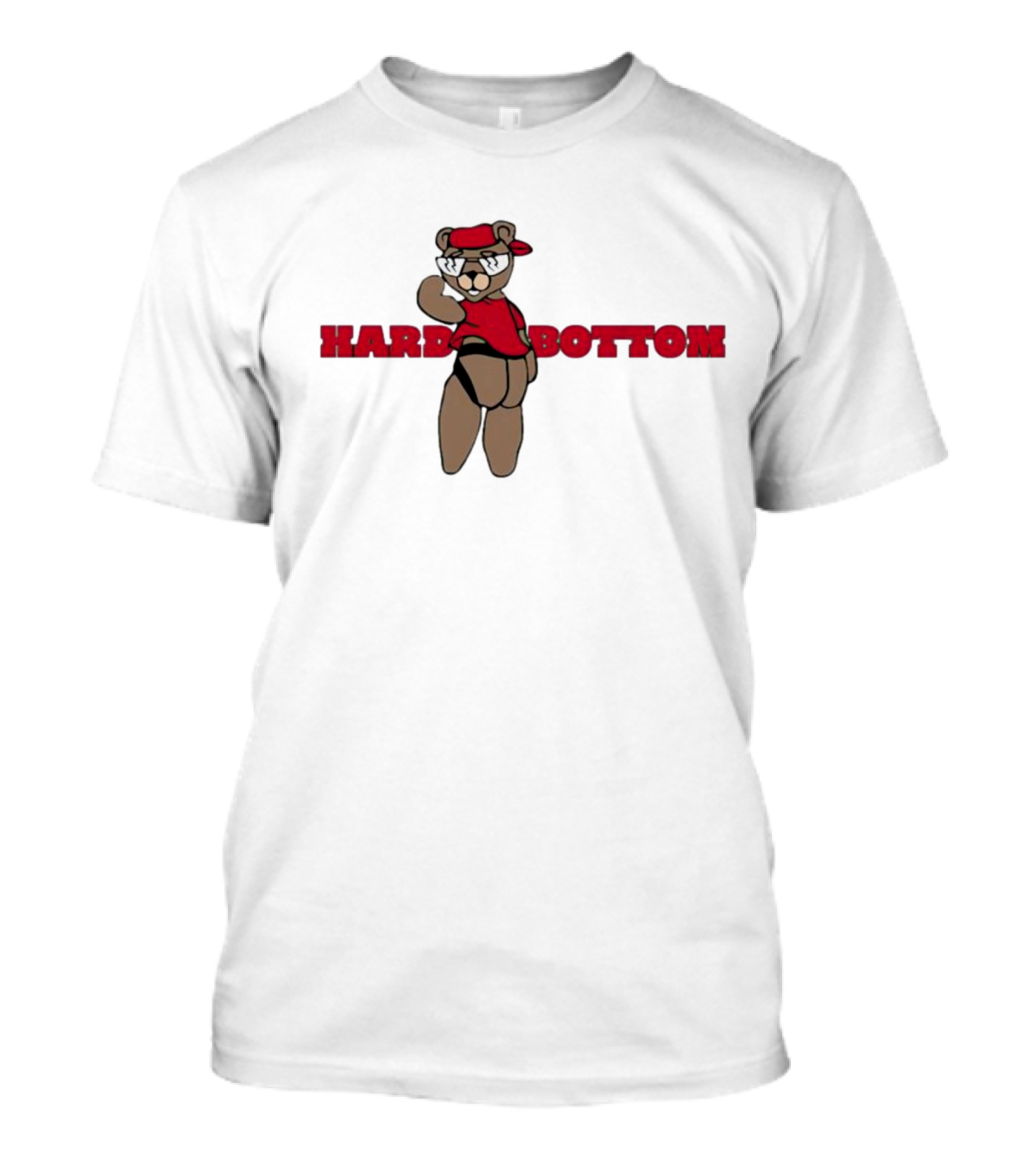 HARD BOTTOM Bear Wearing Red Bandana And Glasses T-Shirt
