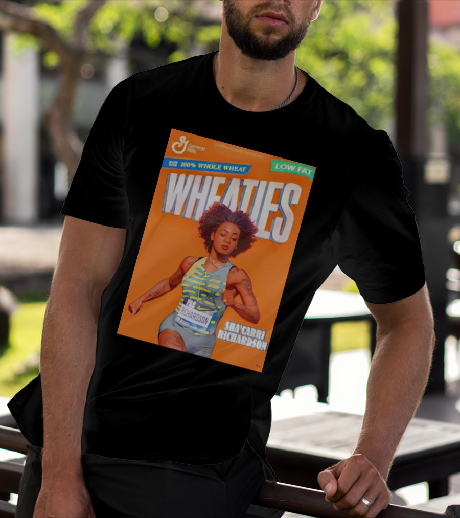 Sha’carri Richardson On Wheaties Box General Mills 100% Whole Wheat Low Fat T-Shirt