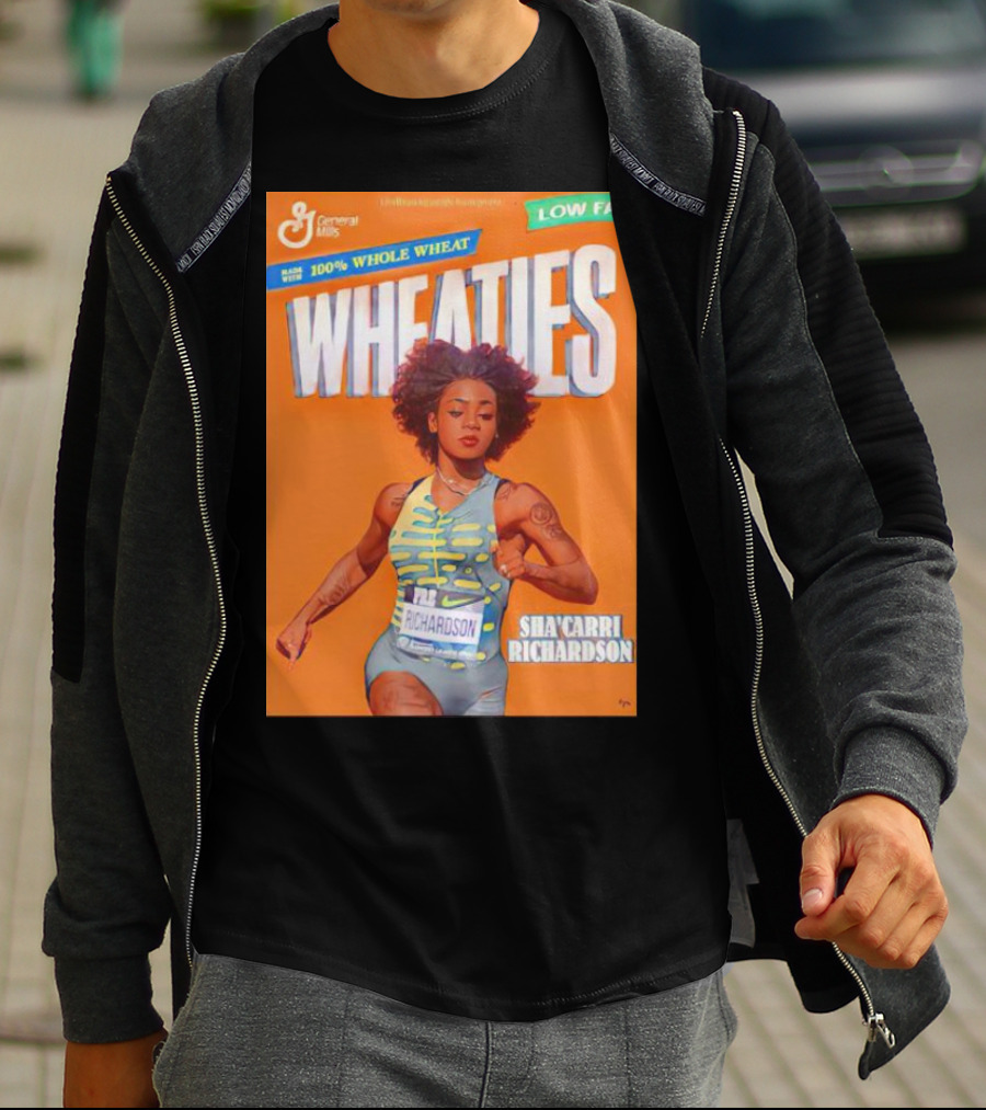 Sha’carri Richardson On Wheaties Box General Mills 100% Whole Wheat Low Fat T-Shirt