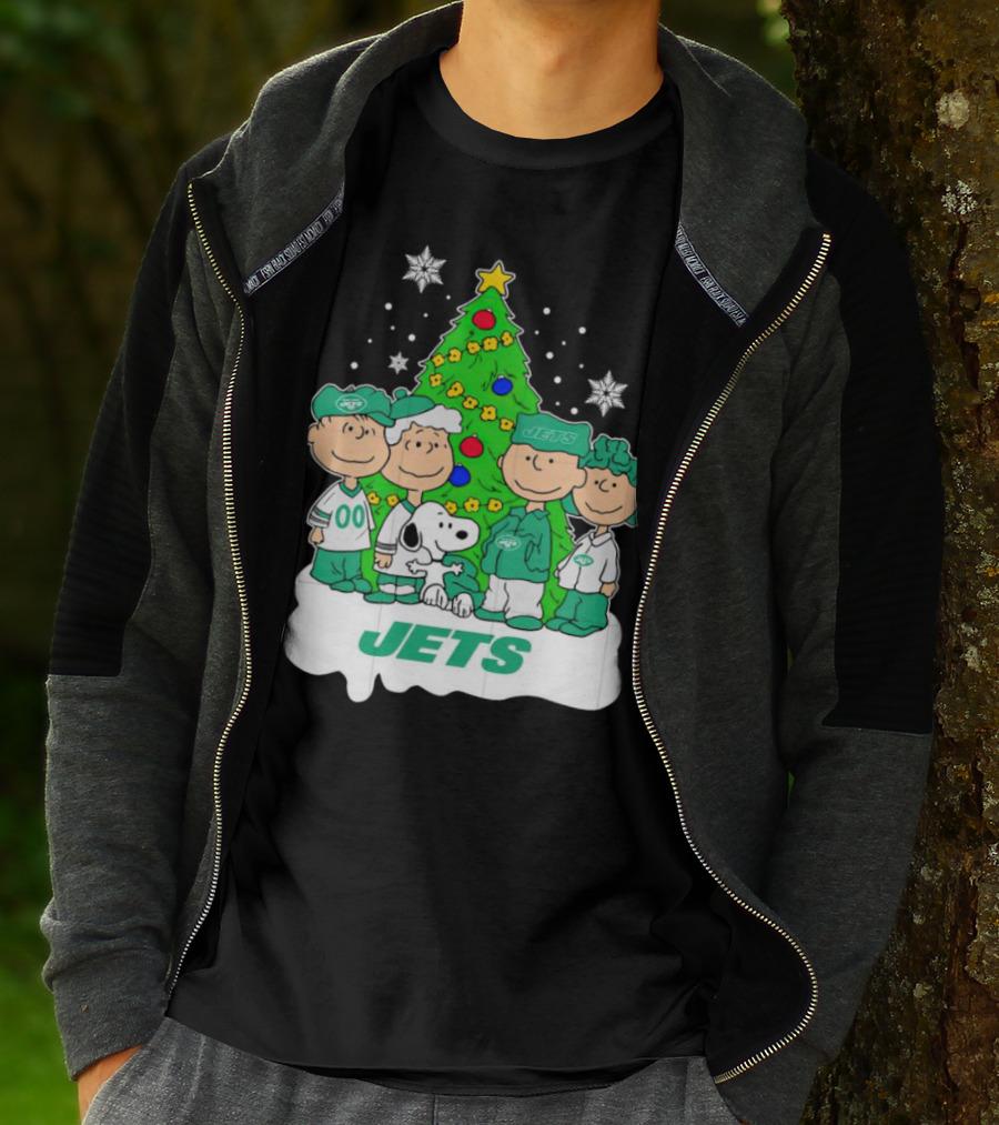 Peanuts Characters Jets Christmas Tree Holiday T-Shirt