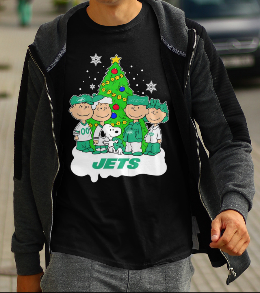 Peanuts Characters Jets Christmas Tree Holiday T-Shirt