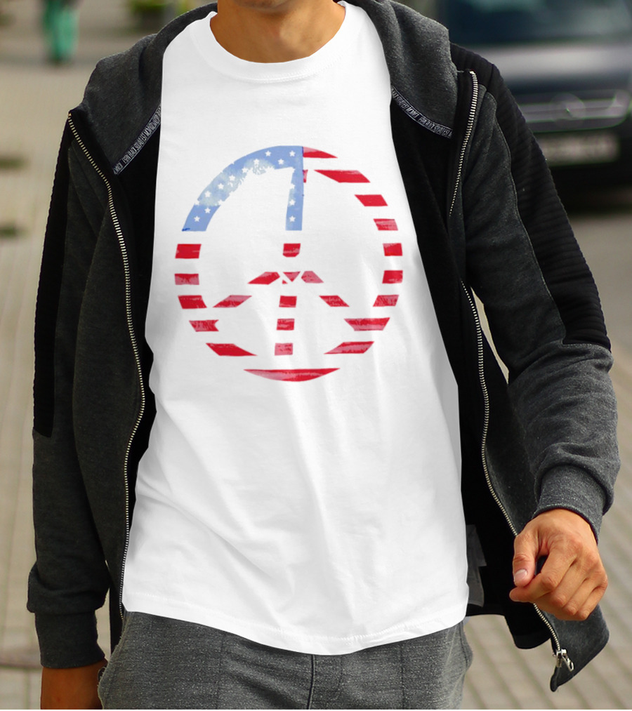 USA Flag Peace Symbol T-Shirt