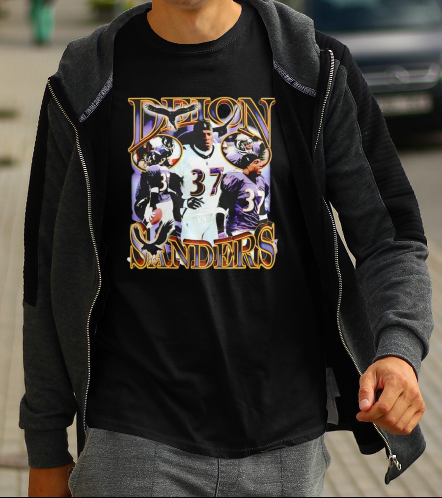 Deion Sanders Ravens Number 37 Football Dreams T-Shirt