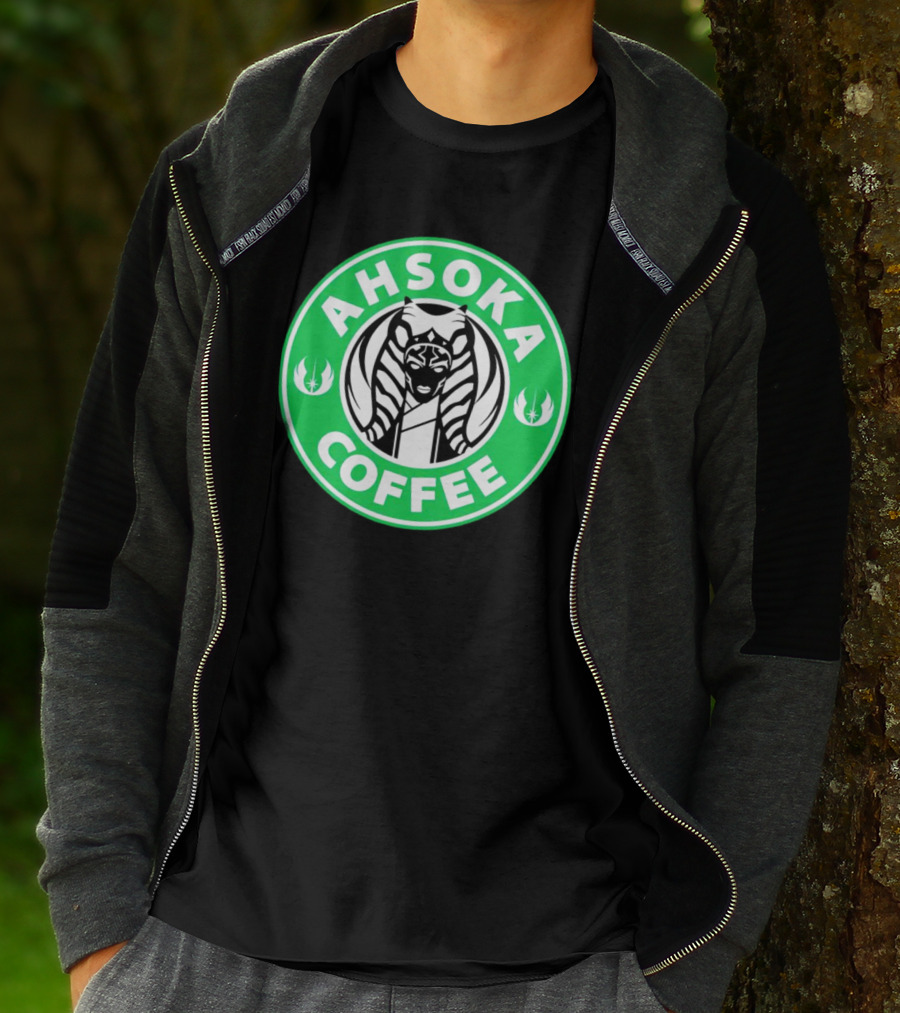 Ahsoka Coffee Star Wars Parody Logo Jedi Symbols T-Shirt